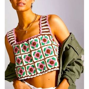 Anthropologie Crochet Crop Top/Vest Size OS
